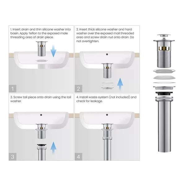 Oakland Single Handle Bathroom Sink Faucet with Pop Up Drain in Chrome Model# KSB1106C