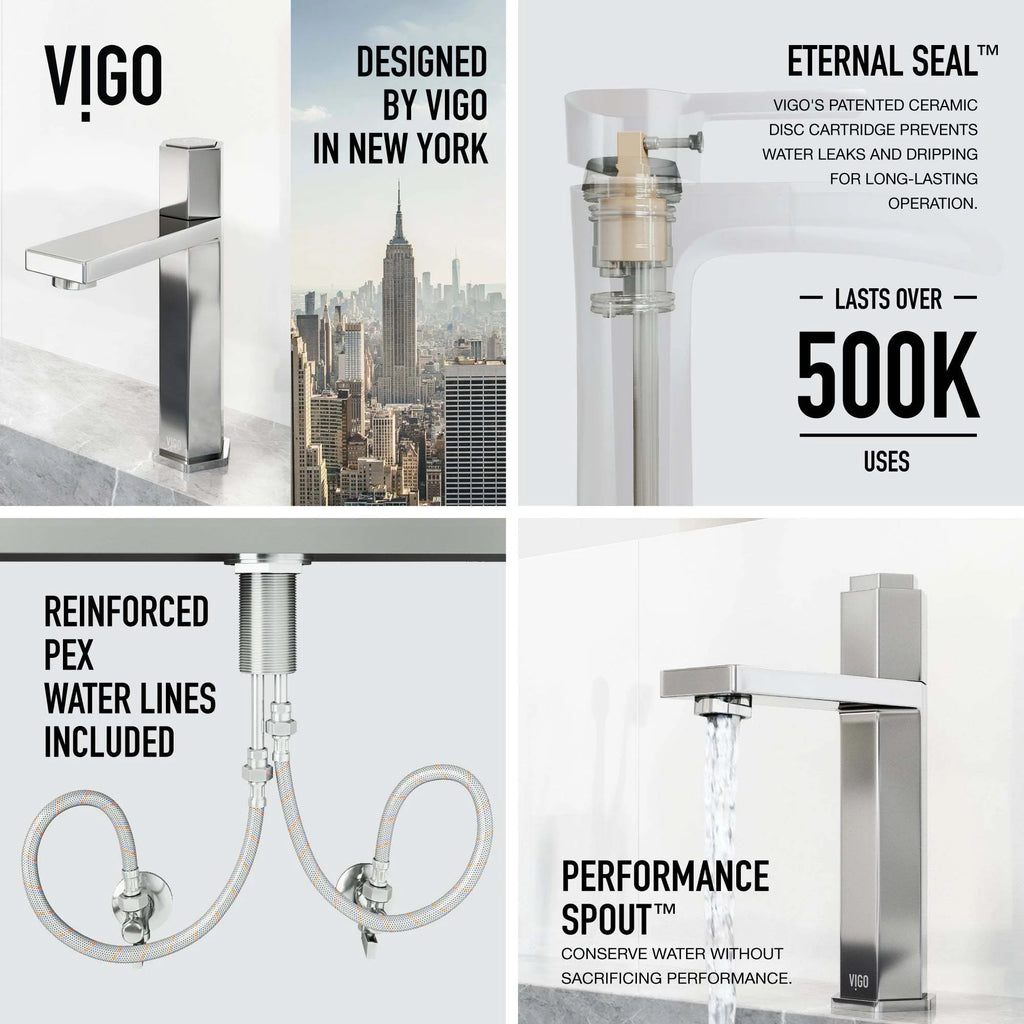 VIGO - Hart Nova Single Hole Bathroom Faucet In Chrome Model# VG01053CH