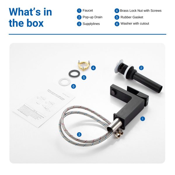 Oakland Single Handle 1 Hole Bathroom Sink Faucet with Pop Up Drain Model# KSB1112MB