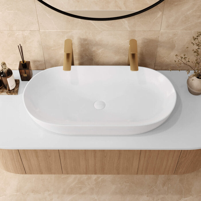Vista Model: RVB0432 Ruvati 32 x 16 inch Bathroom Vessel Sink White Oval Above Counter Vanity Porcelain Ceramic – RVB0432