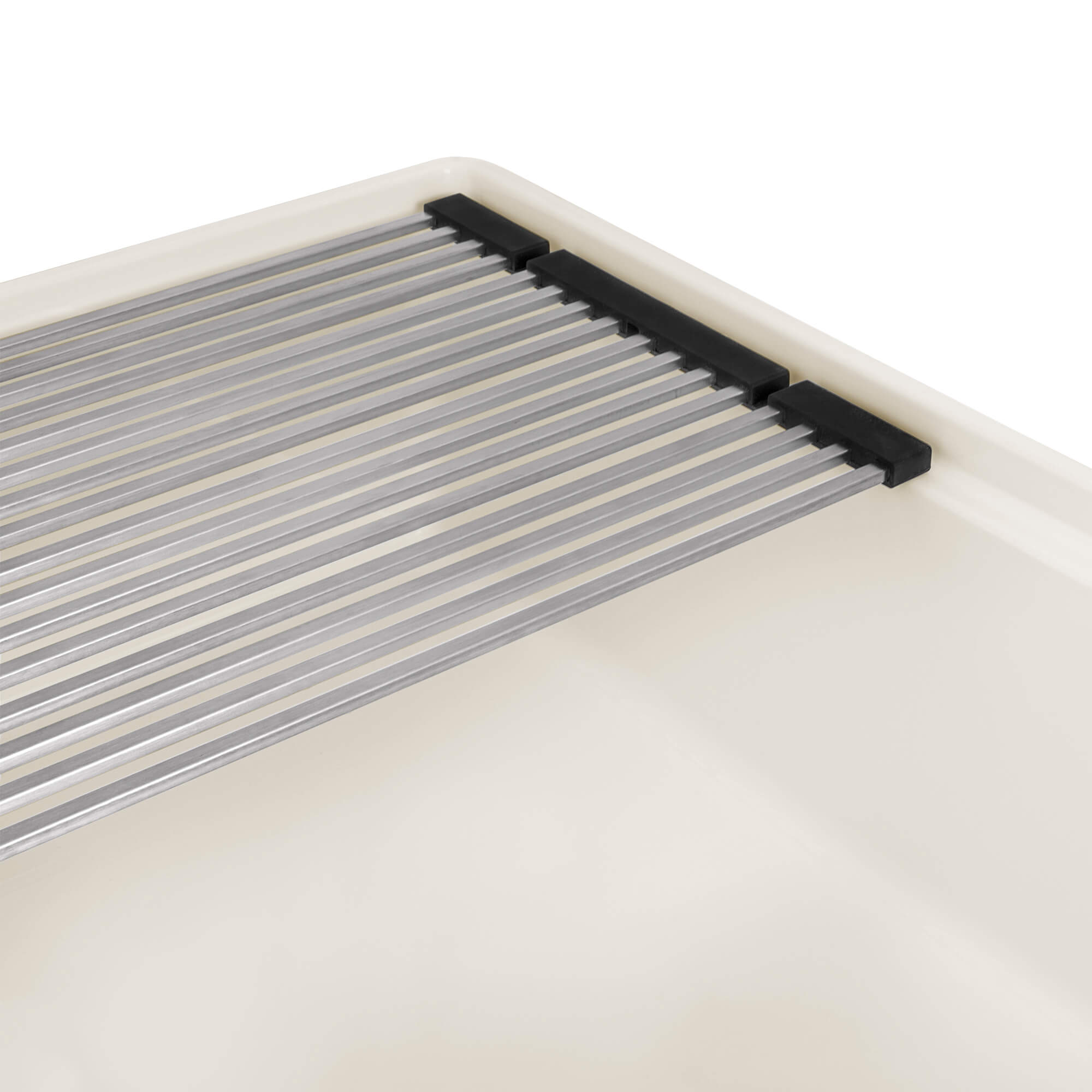 Fiore Model: RVL2387BS Ruvati 33 inch Fireclay Workstation Farmhouse Kitchen Sink Apron Front Single Bowl Biscuit Sand – RVL2387BS