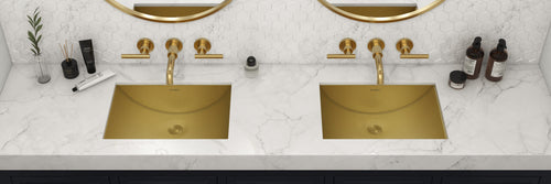Ariaso Ruvati 18" x 12" Brushed Gold Rectangular Bathroom Sink Undermount – Model# RVH6110GG