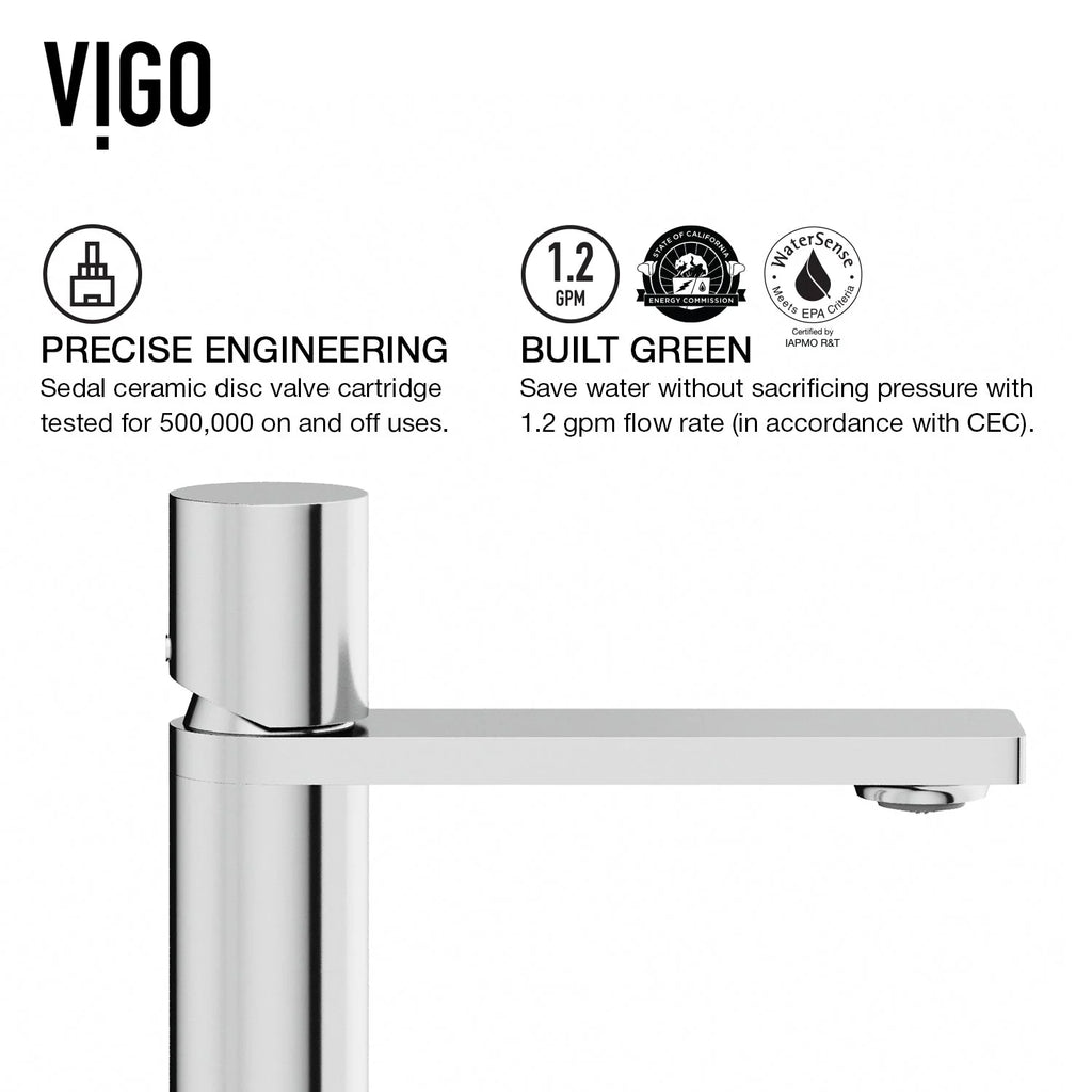 VIGO - Elan Single Hole Bathroom Faucet In Chrome Model# VG01045CH