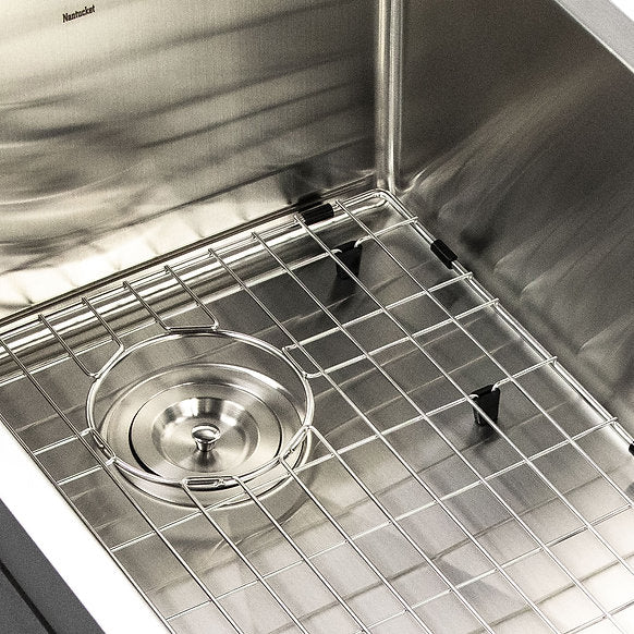 Nantucket Sinks - 39" Undermount Stainless Steel Kitchen Sink with Raised Platform Shelf Model# STEPPE3918