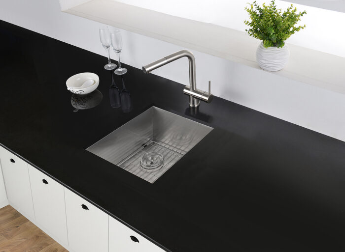 Nesta Ruvati 15" x 15"Undermount 16 Gauge Zero Radius Bar Prep Square Kitchen Sink Single Bowl – Model# RVH7115