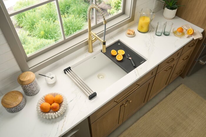 epiStage Model: RVG2306WH Ruvati 33-inch Granite Composite Quartz Workstation Undermount Kitchen Sink Single Bowl Arctic White Matte – RVG2306WH