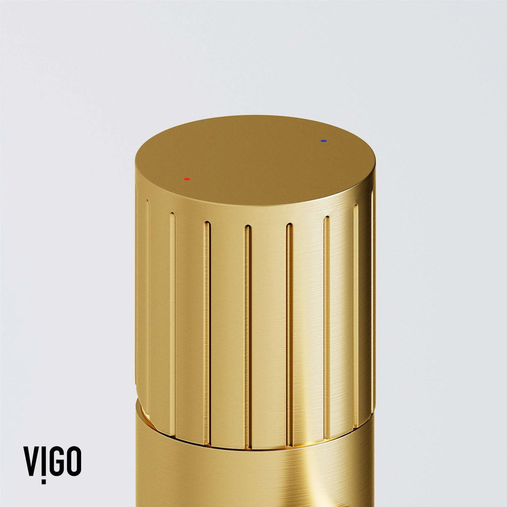 VIGO - Ashford Single Hole Bathroom Faucet In Matte Brushed Gold Model# VG01052MG