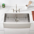 Oakland 36″ Zero Radius, Farmhouse 16 Gauge Stainless Steel Single Bowl Kitchen Sink Model# KSF362010S
