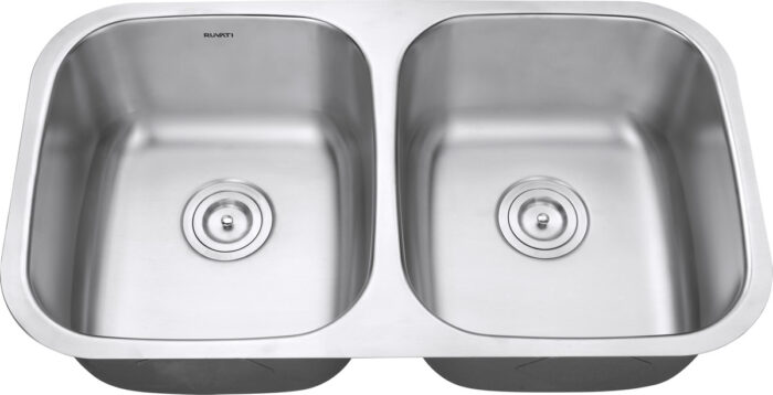Parmi Model: RVM4300 Ruvati 32-inch Undermount 50/50 Double Bowl 16 Gauge Stainless Steel Kitchen Sink – RVM4300