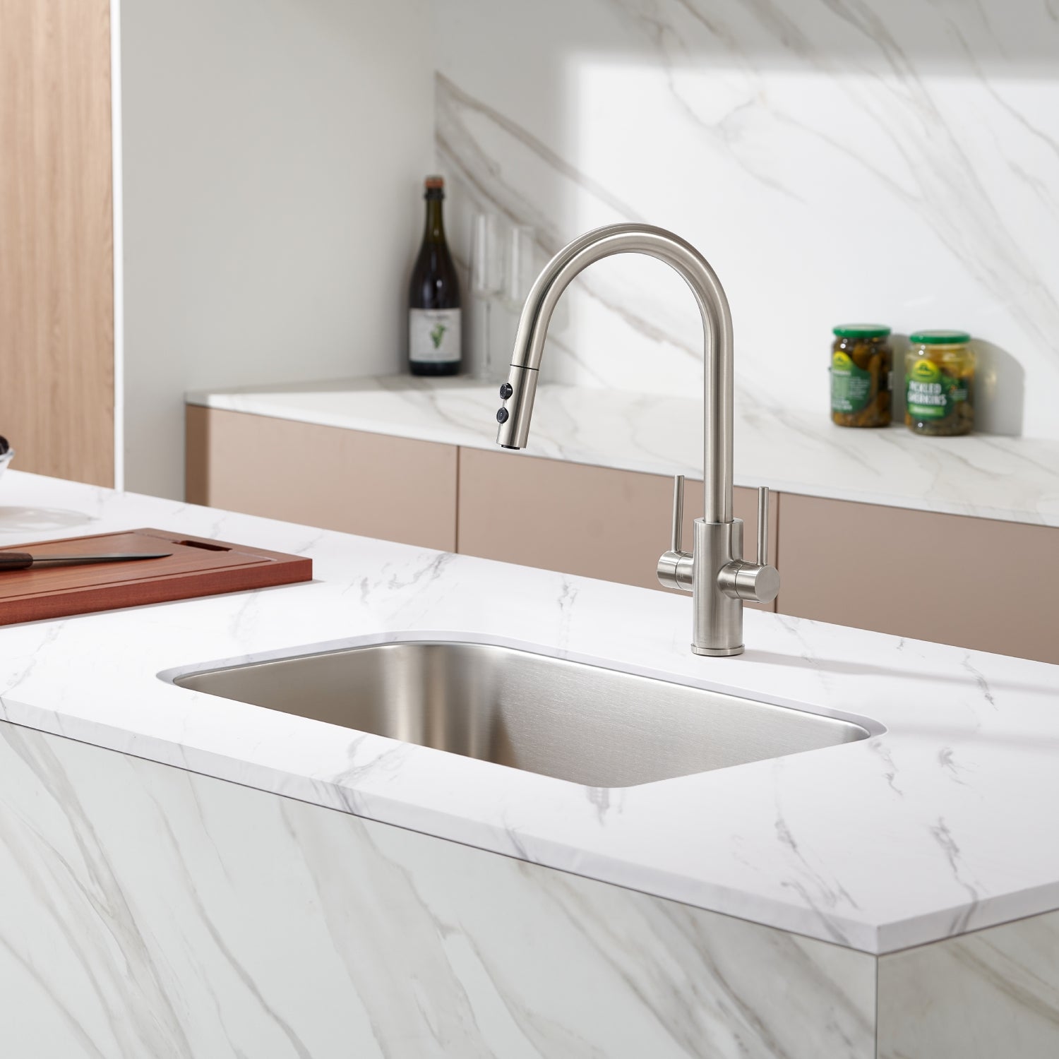 Oakland Large Size 18 Gauge 32″ Undermount Rectangular Stainless Steel Single Bowl Kitchen Sink Model# KSU32199