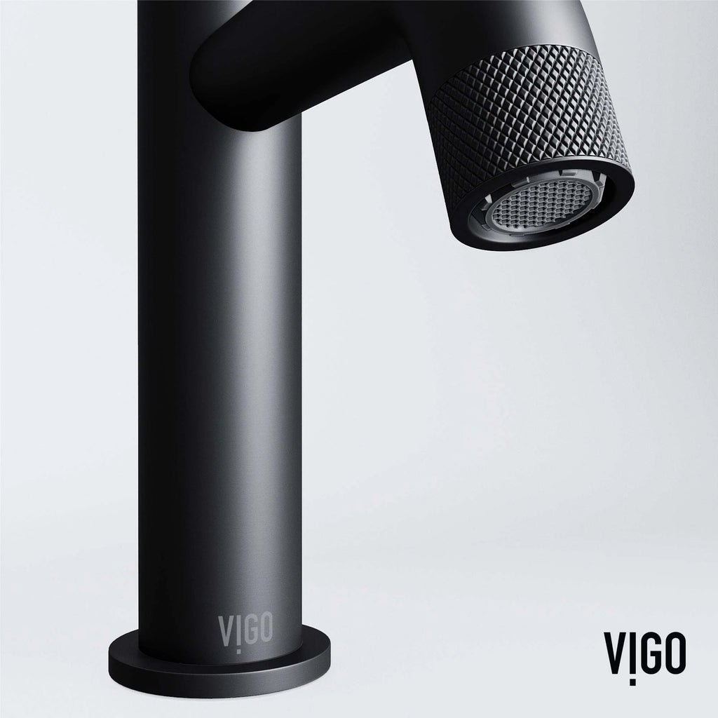 VIGO - Apollo Single Hole Bathroom Faucet In Matte Black Model# VG01048MB