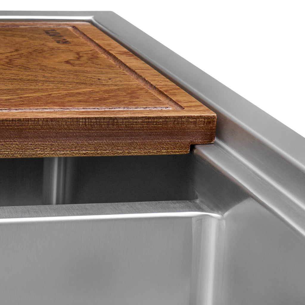 Siena Ruvati 33" x 22" Workstation Drop-in 40/60 Double Bowl Topmount Rounded Corners Kitchen Sink – Model # RVH8036