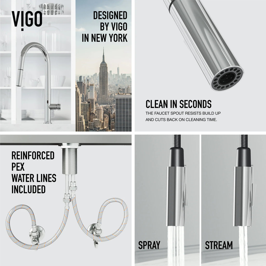 VIGO - Greenwich 18 in. Single Handle Smart Pull-Down Touchless Sensor Kitchen Faucet In Chrome Finish Model# VG02029CHS