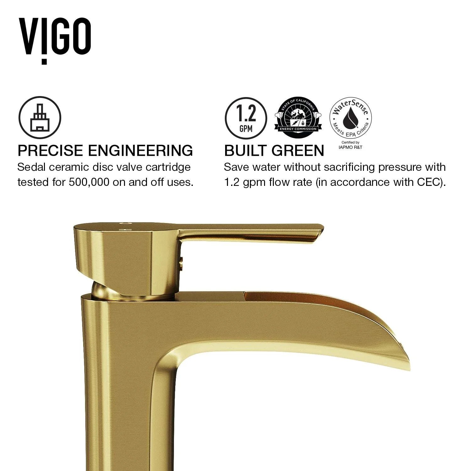 VIGO - Paloma Single Hole Single Handle Open Front Bathroom Faucet In Matte Brushed Gold Model# VG01041MG