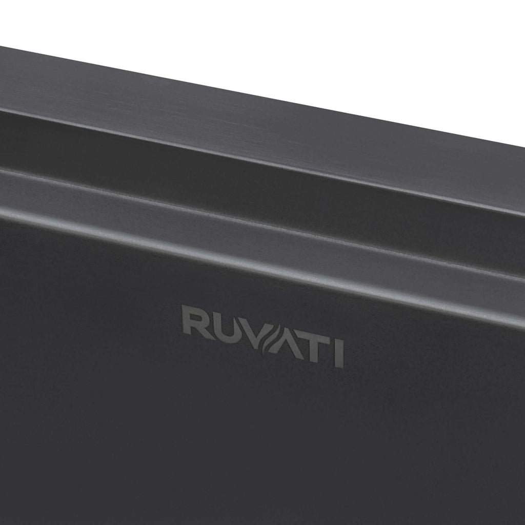 Giana Ruvati 30" Gunmetal Black Stainless Steel Workstation Undermount Kitchen Sink Single Bowl – Model# RVH6530BL