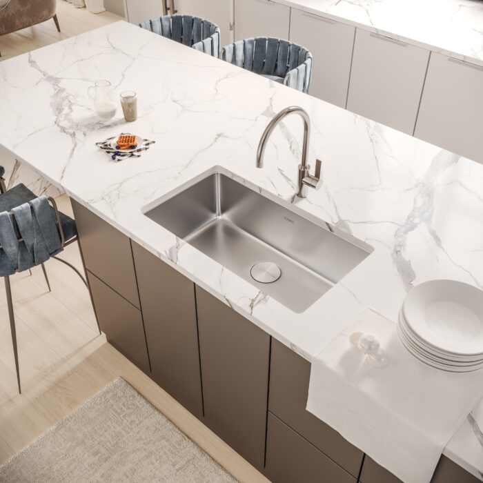 Modena Ruvati 27-inch Undermount Kitchen Sink 16 Gauge Stainless Steel Single Bowl Model# RVM5927