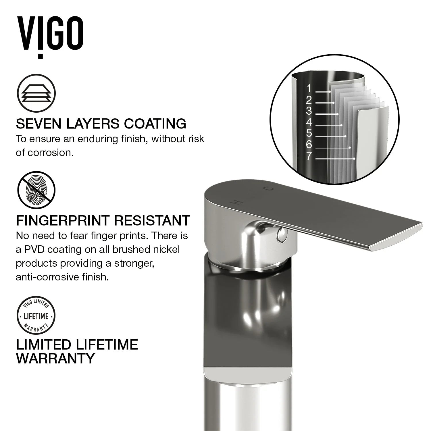 VIGO - Davidson Single Hole Single Lever Bathroom Faucet In Brushed Nickel Model# VG01043BN