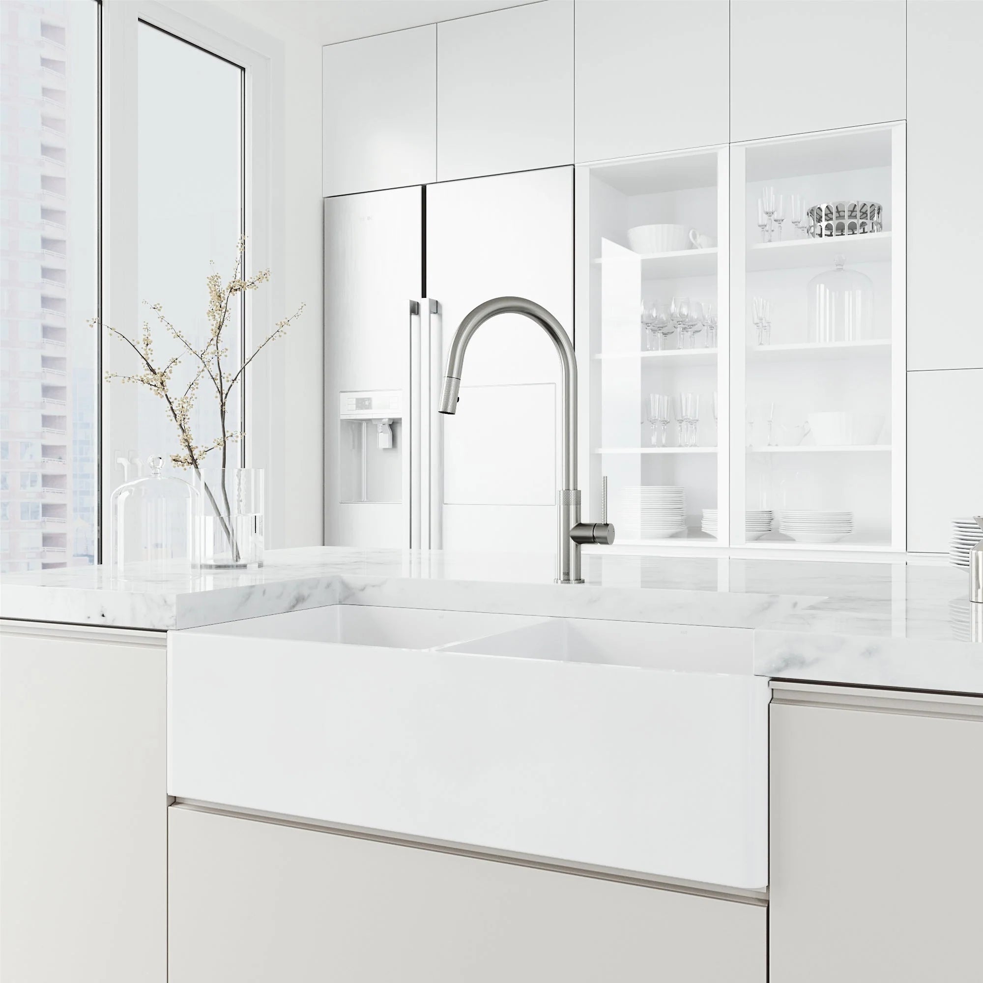 VIGO - Bristol Pull-Down Single Lever Kitchen Faucet In Stainless Steel Model# VG02033ST