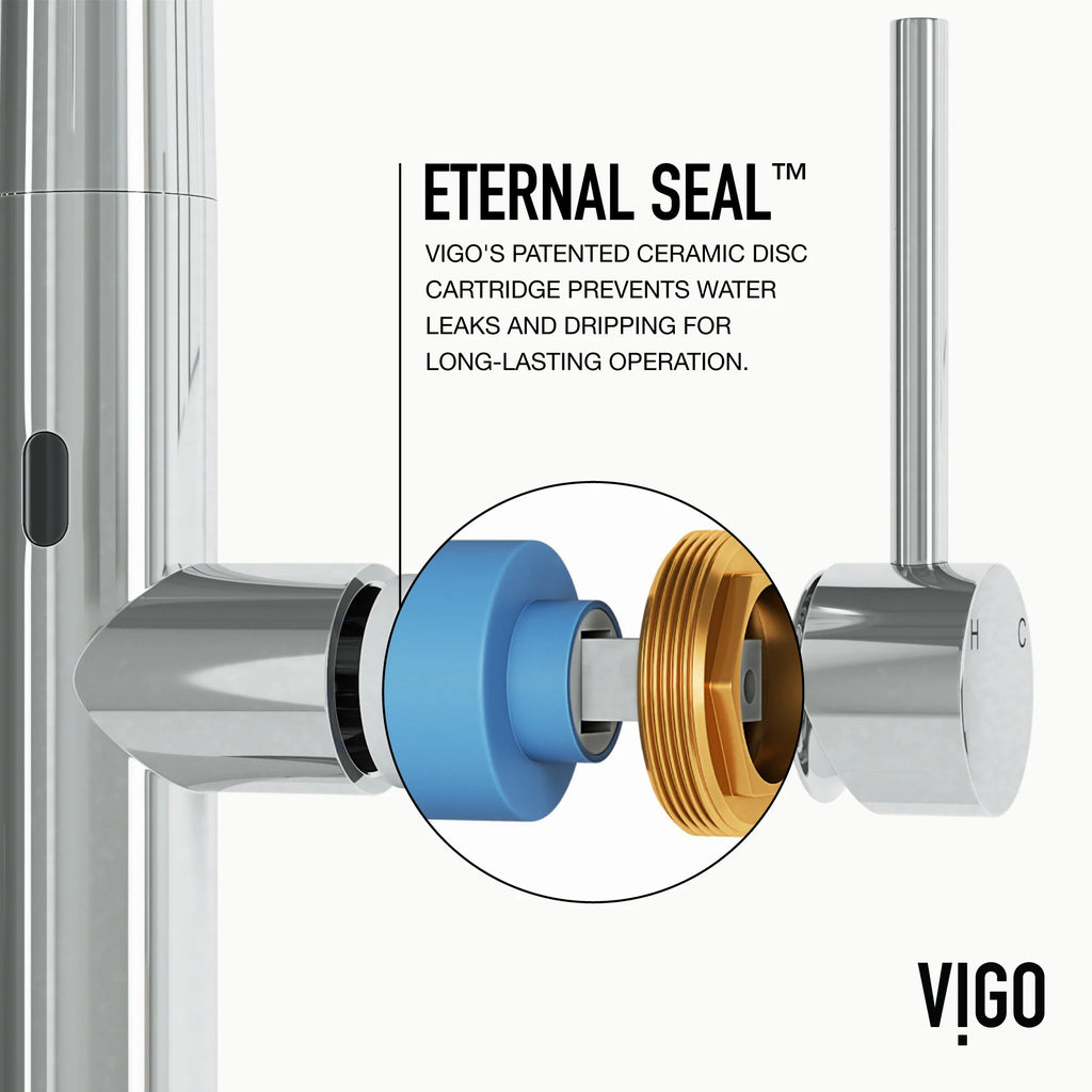 VIGO - Greenwich 18 in. Single Handle Smart Pull-Down Touchless Sensor Kitchen Faucet In Chrome Finish Model# VG02029CHS