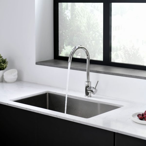 Single Handle 1 Hole High-Arc Kitchen Faucet in Chrome– Model# KSK1111C