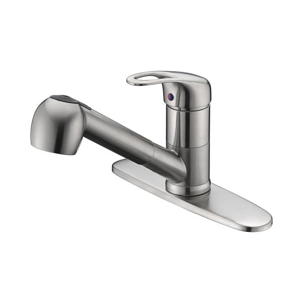 1 Hole Single Handle Pull-Out Kitchen Faucet in Brushed Nickel -Model# KSK1113BN