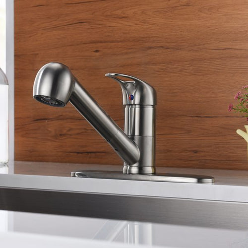 1 Hole Single Handle Pull-Out Kitchen Faucet in Brushed Nickel -Model# KSK1113BN