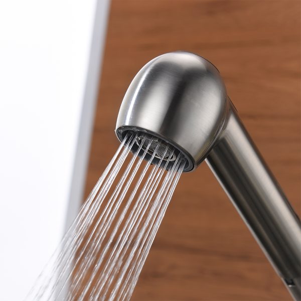 1 Hole Single Handle Pull-Out Kitchen Faucet in Brushed Nickel -Model# KSK1113BN