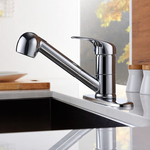 1 Hole Single Handle Pull-Out Kitchen Faucet in Chrome -Model# KSK1113C