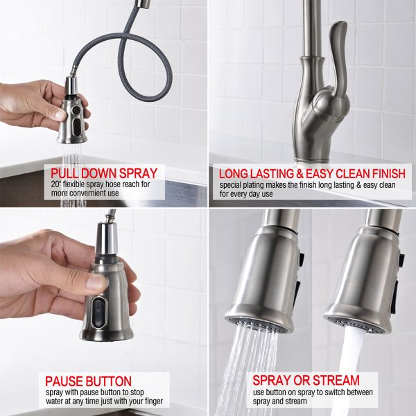 Single Handle 1 Hole Pull-Down Kitchen Faucet Model# KSK1114BN