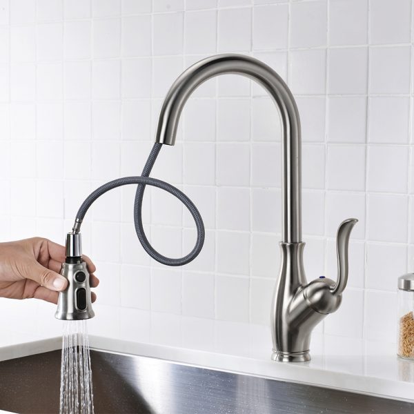 Single Handle 1 Hole Pull-Down Kitchen Faucet Model# KSK1114BN