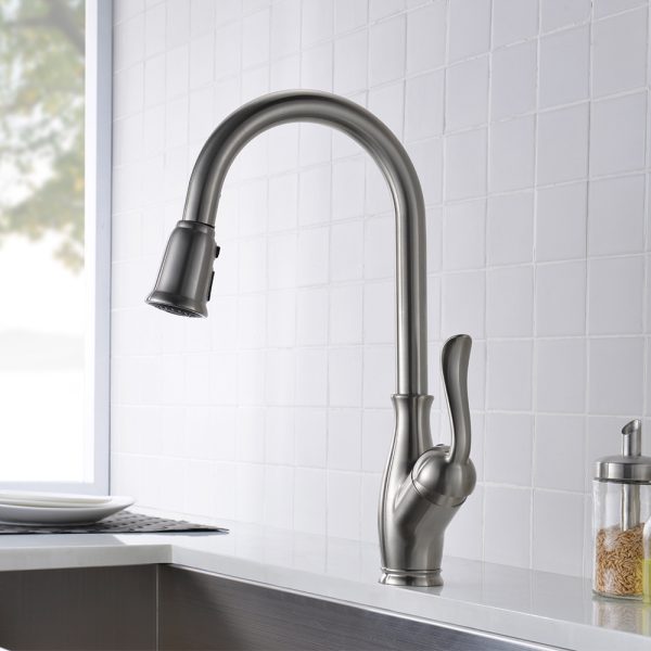 Single Handle 1 Hole Pull-Down Kitchen Faucet Model# KSK1114BN