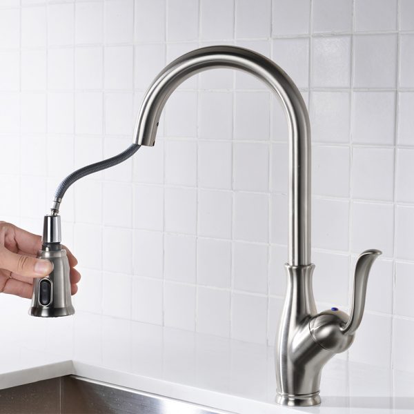 Single Handle 1 Hole Pull-Down Kitchen Faucet Model# KSK1114BN