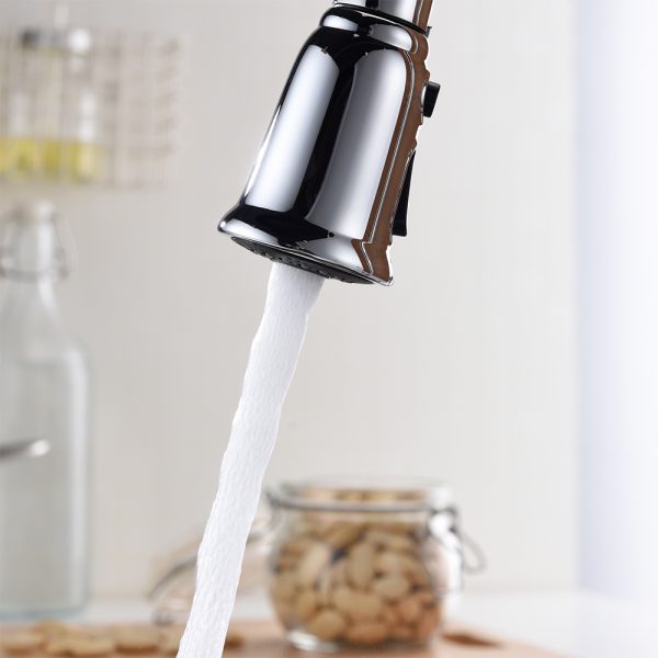 Single Handle 1 Hole Pull-Down Kitchen Faucet in Chrome -Model# KSK1114C