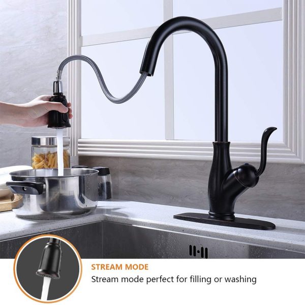Single Handle 1 Hole Pull-Down Kitchen Faucet in Oil Rubbed Bronze Model# KSK1114RB