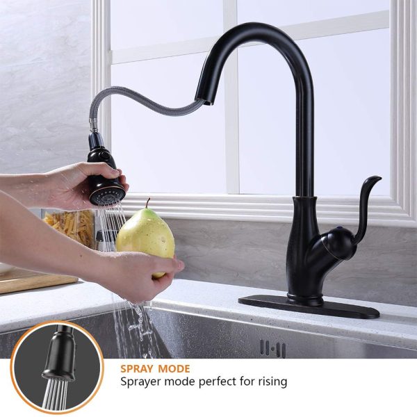 Single Handle 1 Hole Pull-Down Kitchen Faucet in Oil Rubbed Bronze Model# KSK1114RB