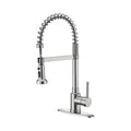 Single Handle 1 Hole Pull-Down Spring Kitchen Faucet in Brushed Nickel – Model# KSK1115BN