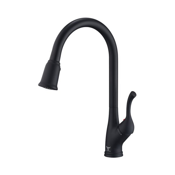 Single Handle 1 Hole Pull-Down Kitchen Faucet in Matte Black – Model# KSK1117MB