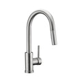 Single Handle 1 Hole Pull-down Kitchen Faucet in Brushed Nickel Model# KSK1120BN