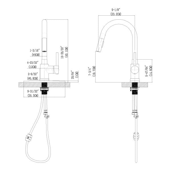 Single Handle 1 Hole Pull-down Kitchen Faucet in Chrome Model# KSK1120C
