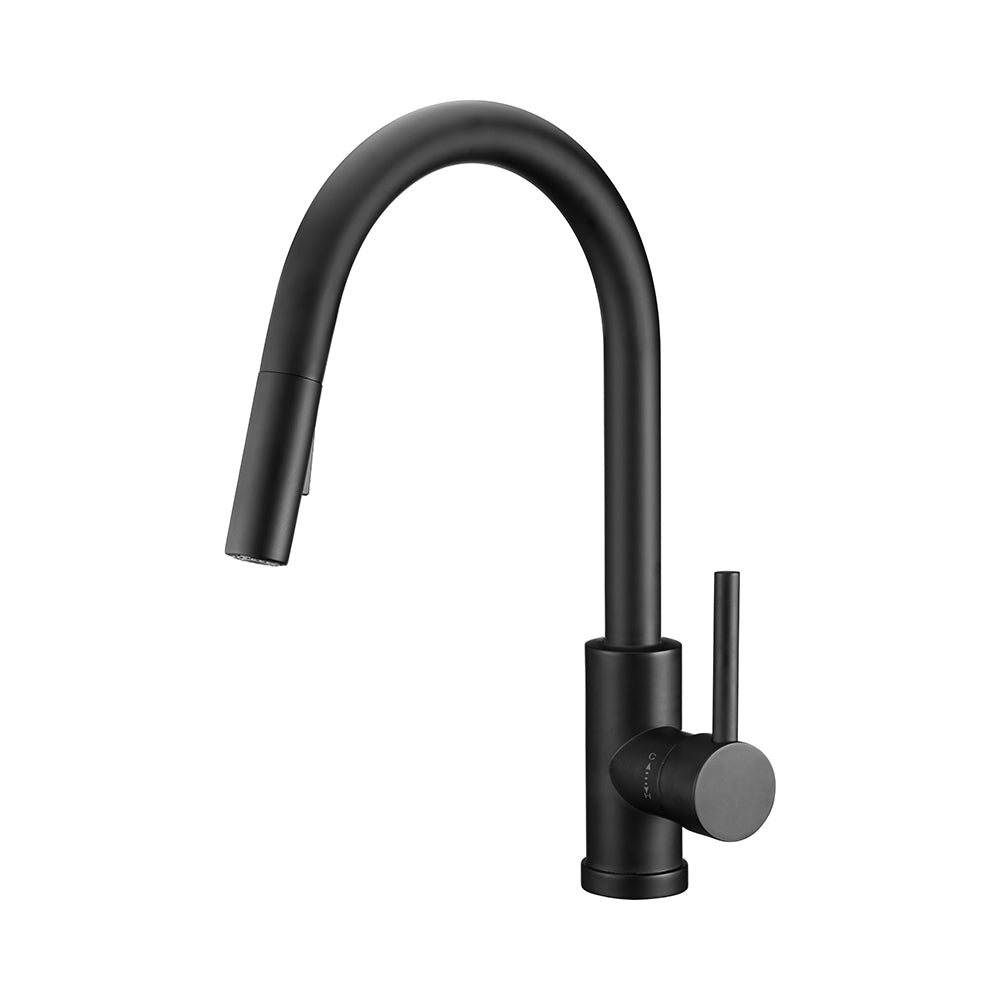 Single Handle 1 Hole Pull-down Kitchen Faucet in Matte Black Model# KSK1120MB