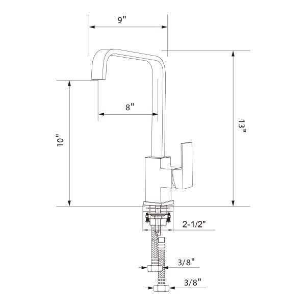 Single Handle 1 Hole High-Arc Kitchen Faucet in Brushed Nickel – Model# KSK1121BN