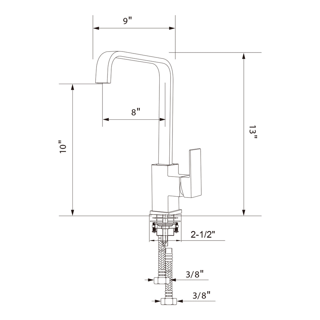 Single Handle 1 Hole High-Arc Kitchen Faucet in Chrome– Model# KSK1121C