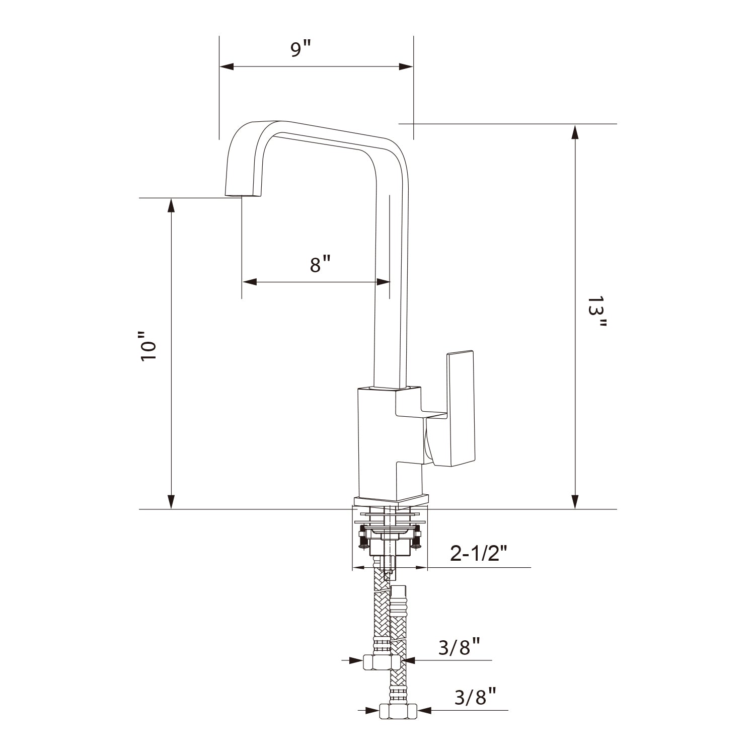 Single Handle 1 Hole High-Arc Kitchen Faucet in Chrome– Model# KSK1121C
