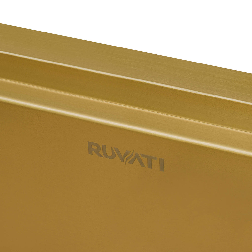 Giana Ruvati 30" Matte Gold Workstation Undermount Kitchen Sink Single Bowl – Model# RVH6530GG