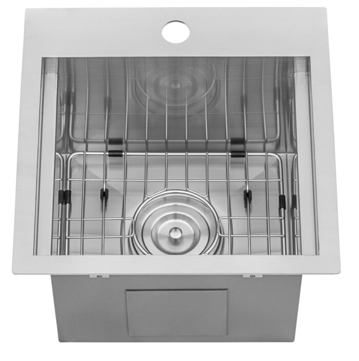 Merino Model: RVQ5215 Ruvati 15 x 15 inch Marine Grade T-316 Workstation Top Mount RV Boat Outdoor Sink Stainless Steel – Model# RVQ5215