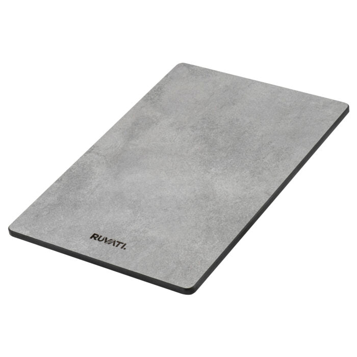 epiCast Ruvati 33-inch Matte Gray Granite Farmhouse Workstation Apron-front Composite Kitchen Sink – Model# RVG1533GR