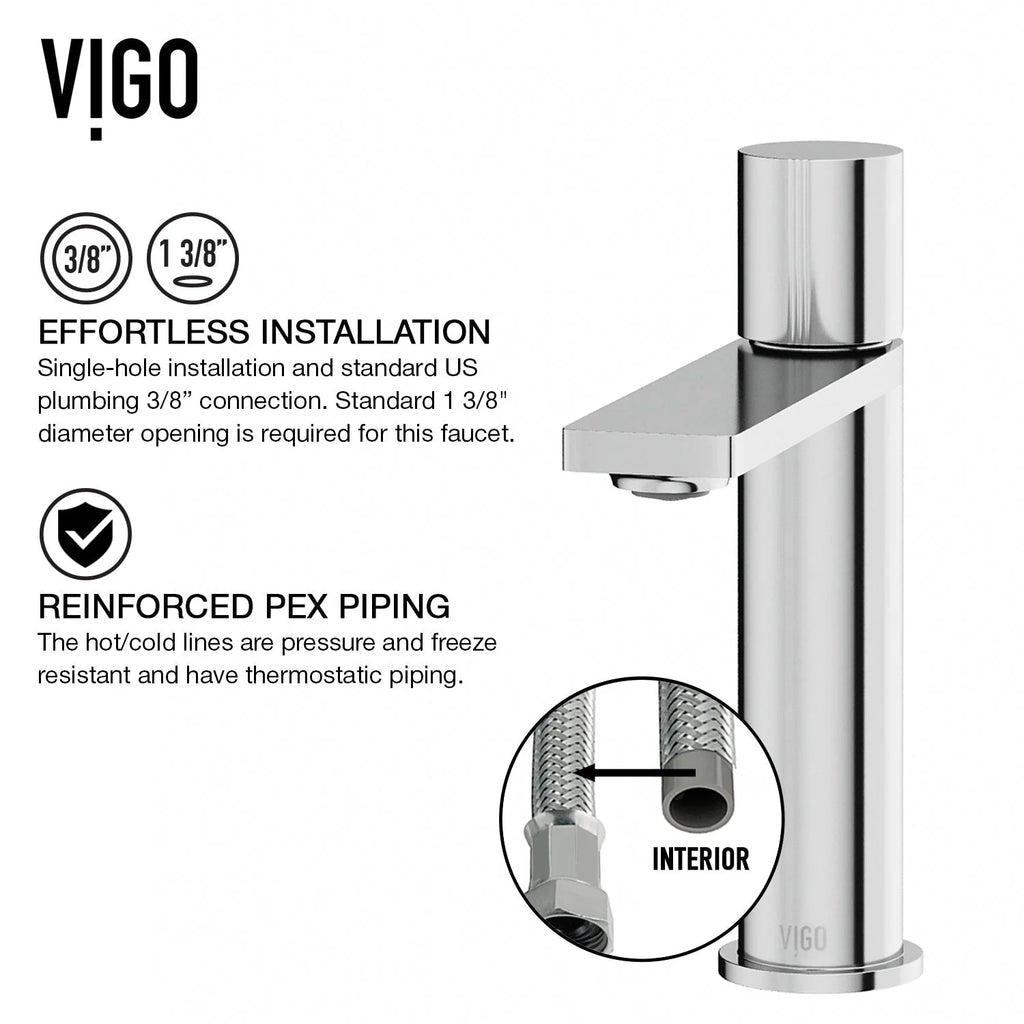VIGO - Elan Single Hole Bathroom Faucet In Chrome Model# VG01045CH