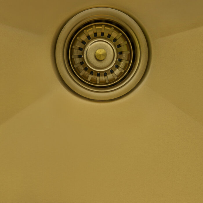 Giana Ruvati 33" Matte Gold Workstation Undermount Kitchen Sink Single Bowl – Model# RVH6533GG