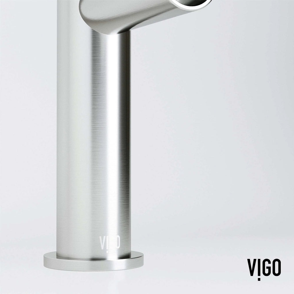 VIGO - Ashford Single Hole Bathroom Faucet In Brushed Nickel Model# VG01052BN