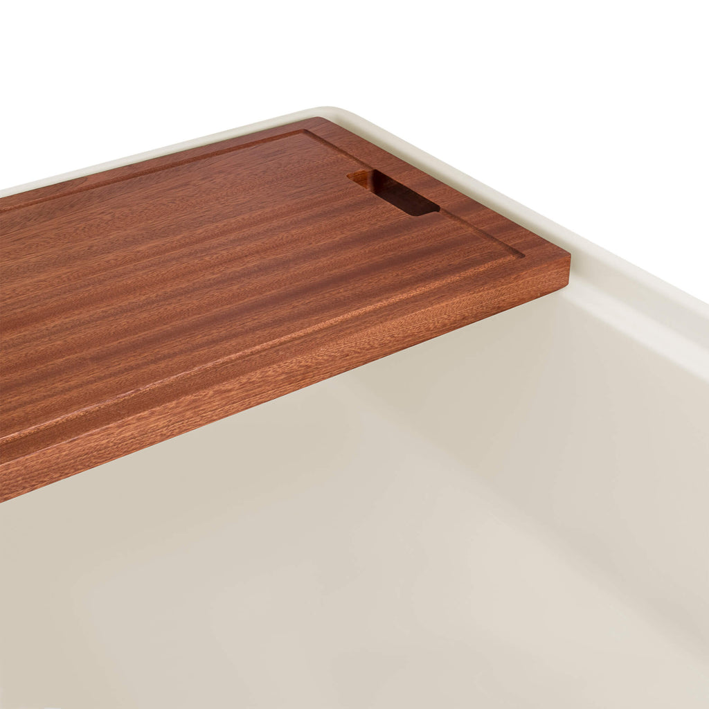 Fiore Model: RVL2387BS Ruvati 33 inch Fireclay Workstation Farmhouse Kitchen Sink Apron Front Single Bowl Biscuit Sand – RVL2387BS